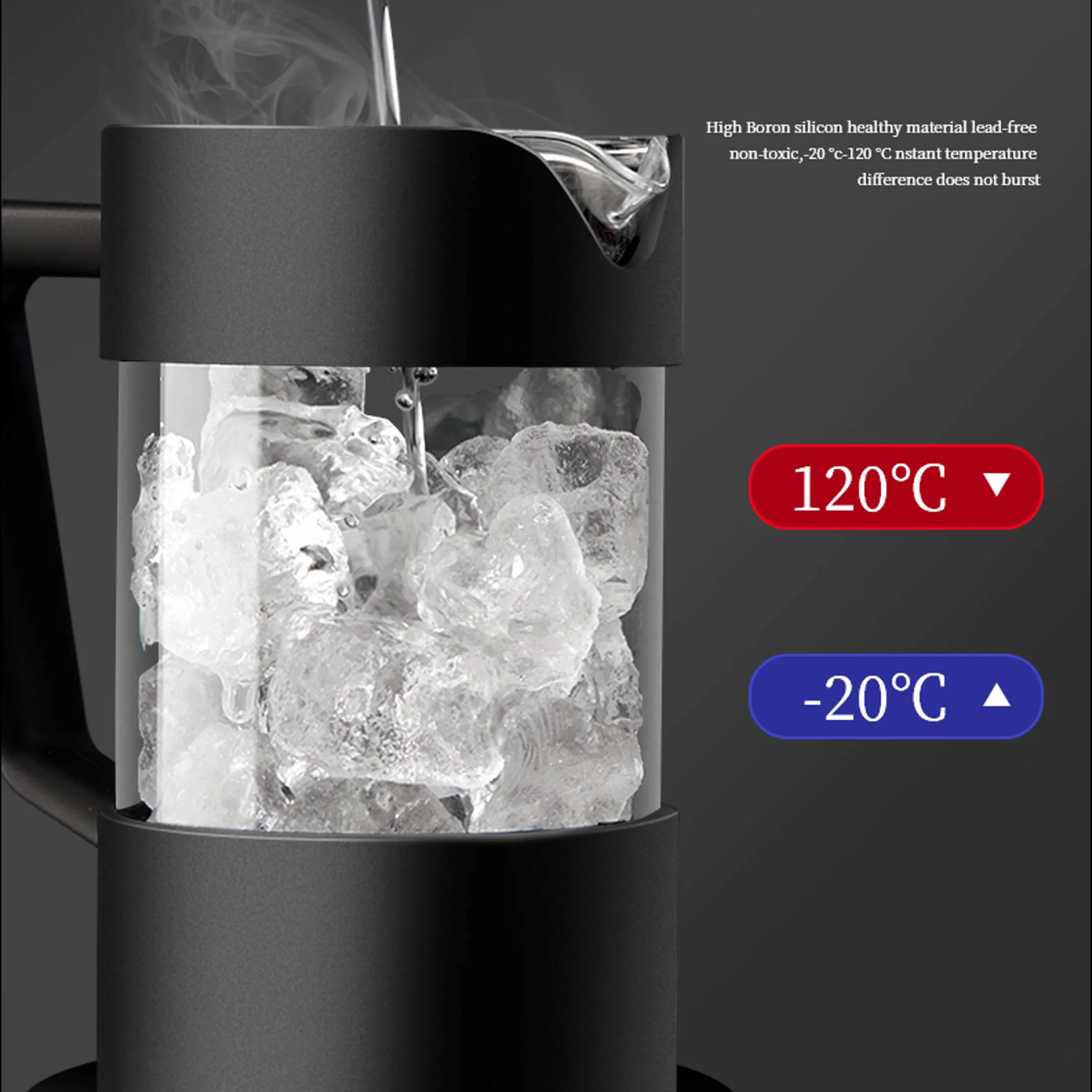 350ML Ly Ép Cà Phê Cao Thủy Tinh, Pha Cà Phê Bọt Sữa, Tạo Bọt, Pha Trà
