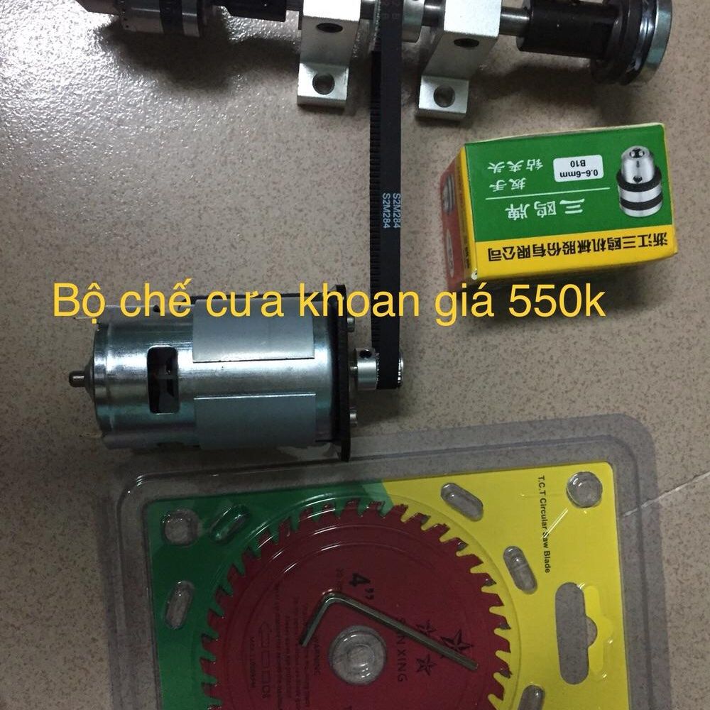 Combo chế cưa bàn từ motor 775