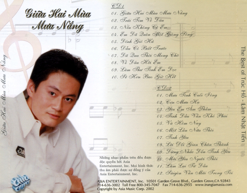 7 Đĩa CD Nhạc Trung Tâm Asia 13 (cs Lâm Nhật Tiến) phôi đĩa nhật