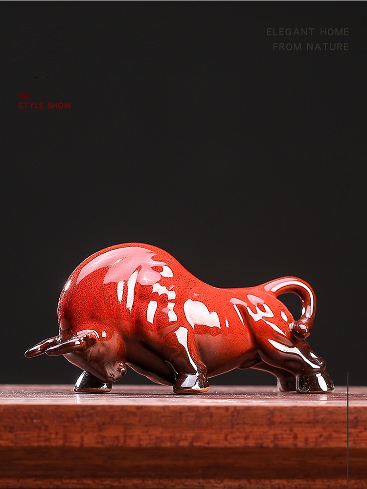 [HCM]Tượng gốm trâu (bò) phong thủy mini tượng gốm cao cấp trang trí phòng khách bàn làm việc