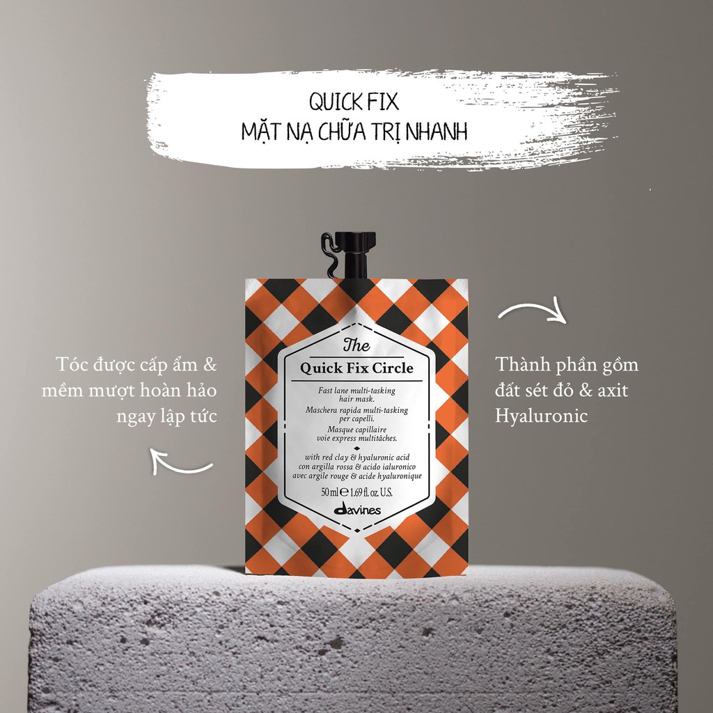 Mặt nạ ủ tóc Davines The Quick Fix Circle 50ml | Dưỡng ẩm và làm mờ nếp tóc