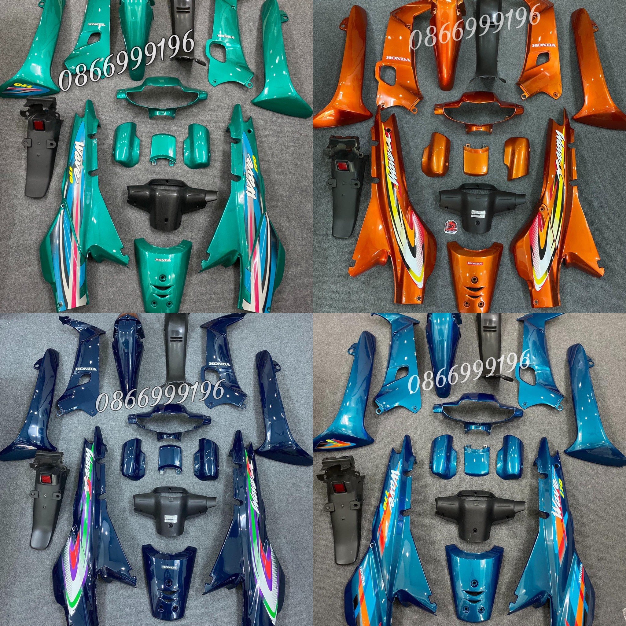 VỎ NHỰA WAVE ALPHA 2002, WAVE THÁI ĐỦ MÀU KÈM TEM