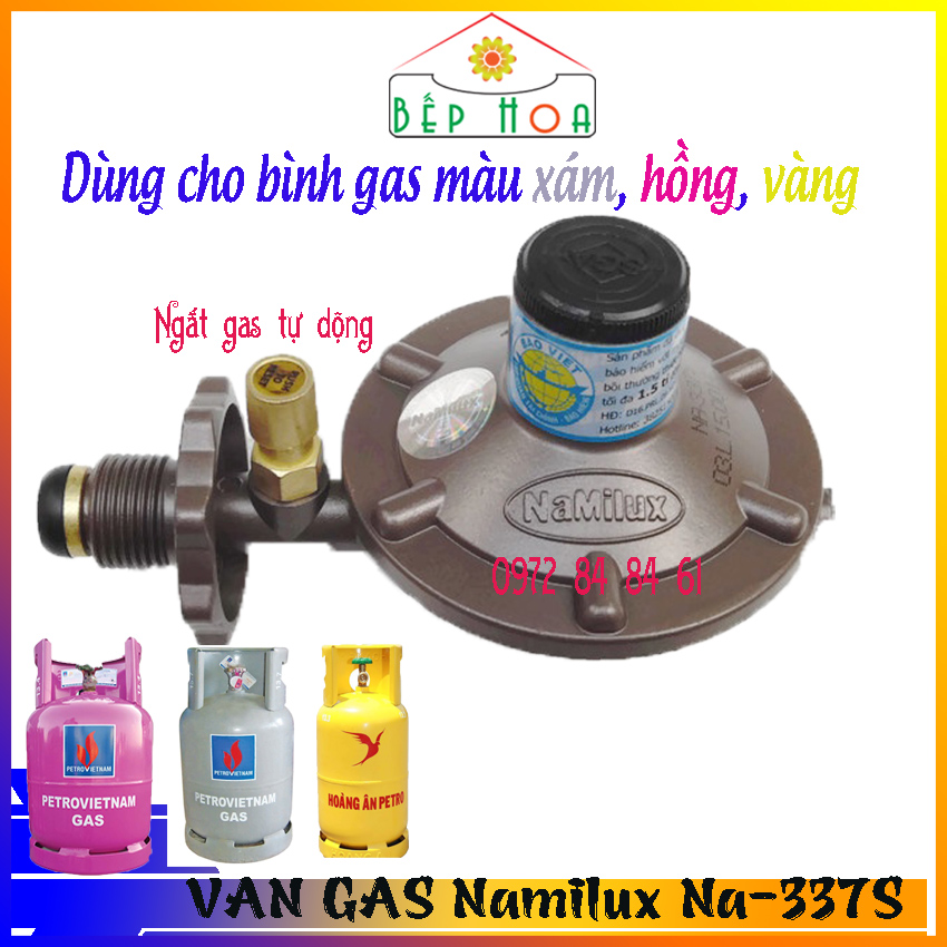 Van điều áp ngắt gas tự động namilux na-337s - van bình ga - van điều áp - dùng cho bình gas màu xám -an toàn - bếp hoa