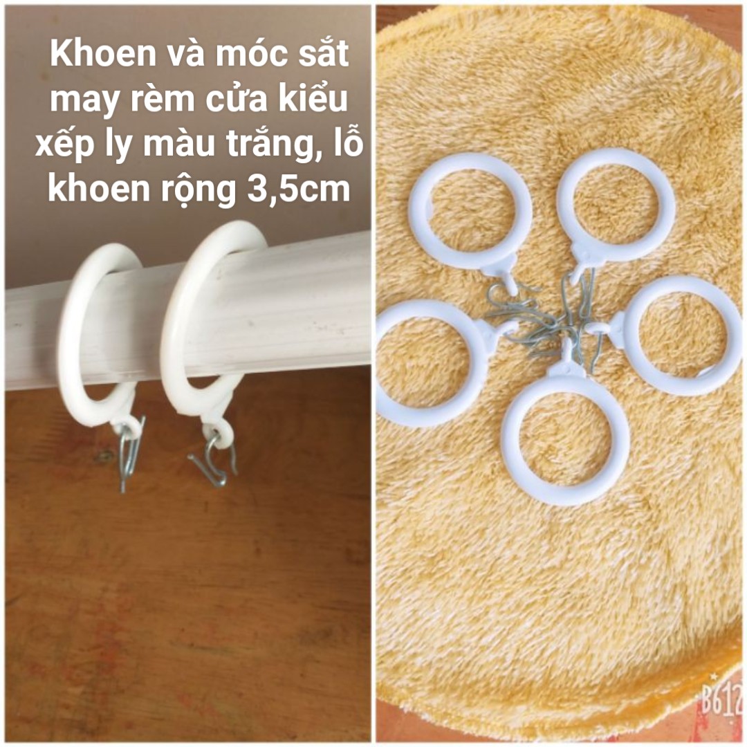 Khoen May Rèm Cửa Kiểu Xếp Ly Màu Trắng