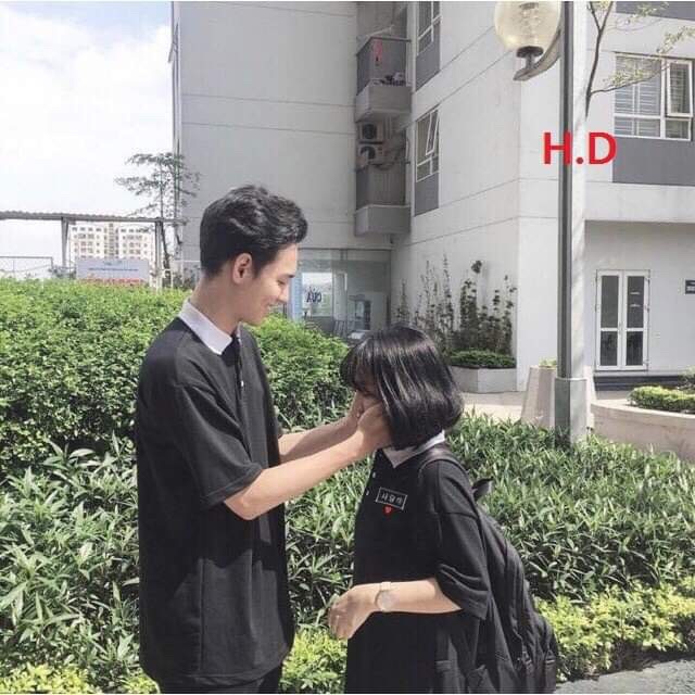 áo polo chữ Hàn thêu tim