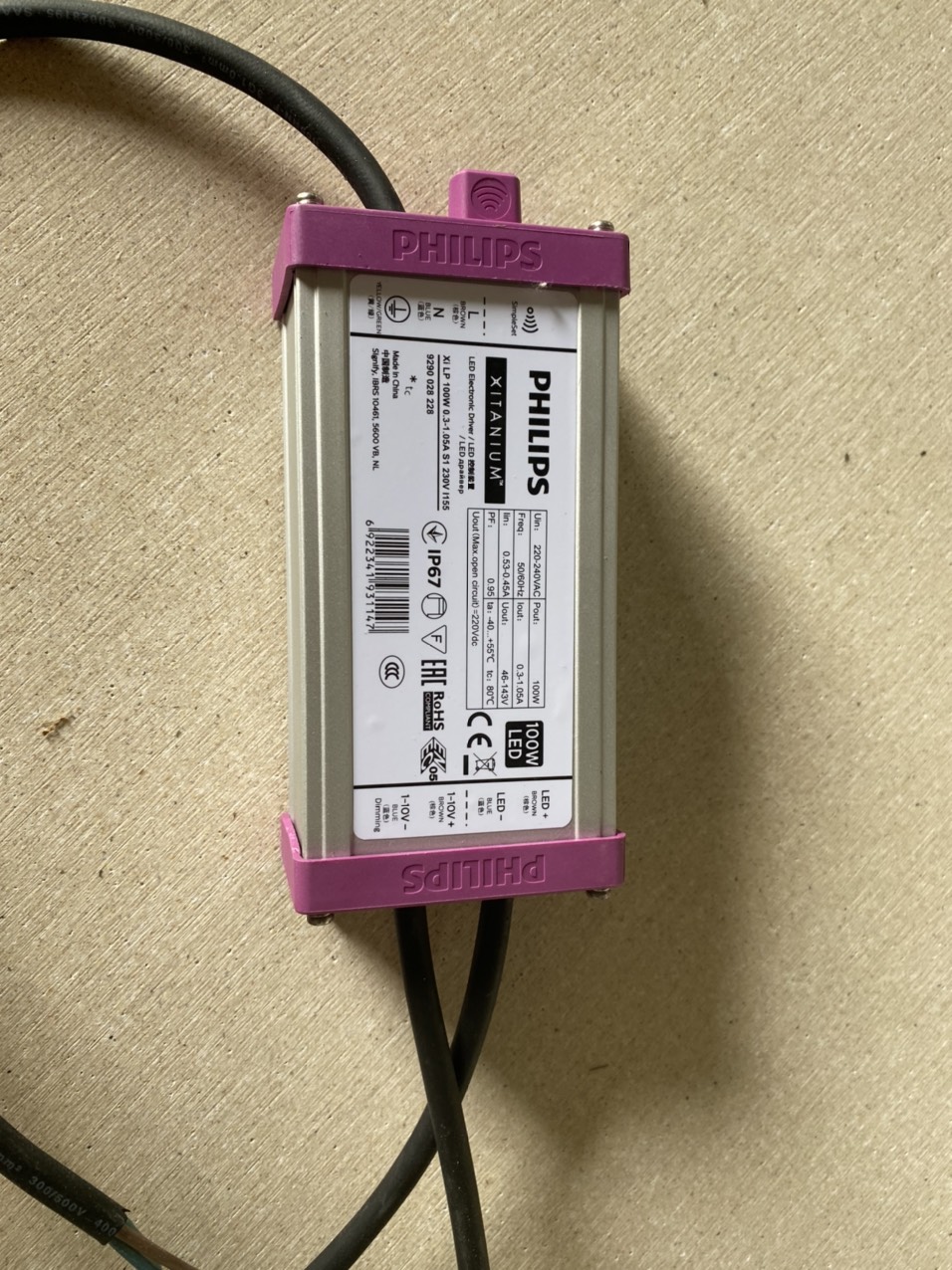 Driver LED philips dimming 5 cấp ánh sáng 100w xitanium cho lắp ráp đèn