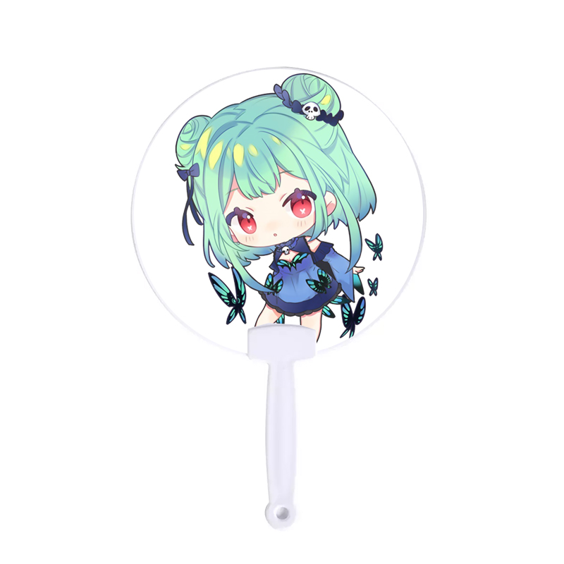 Quạt tròn nhựa in hình RUSHIA HOLOLIVE anime chibi quạt cầm tay dễ thương xinh xắn
