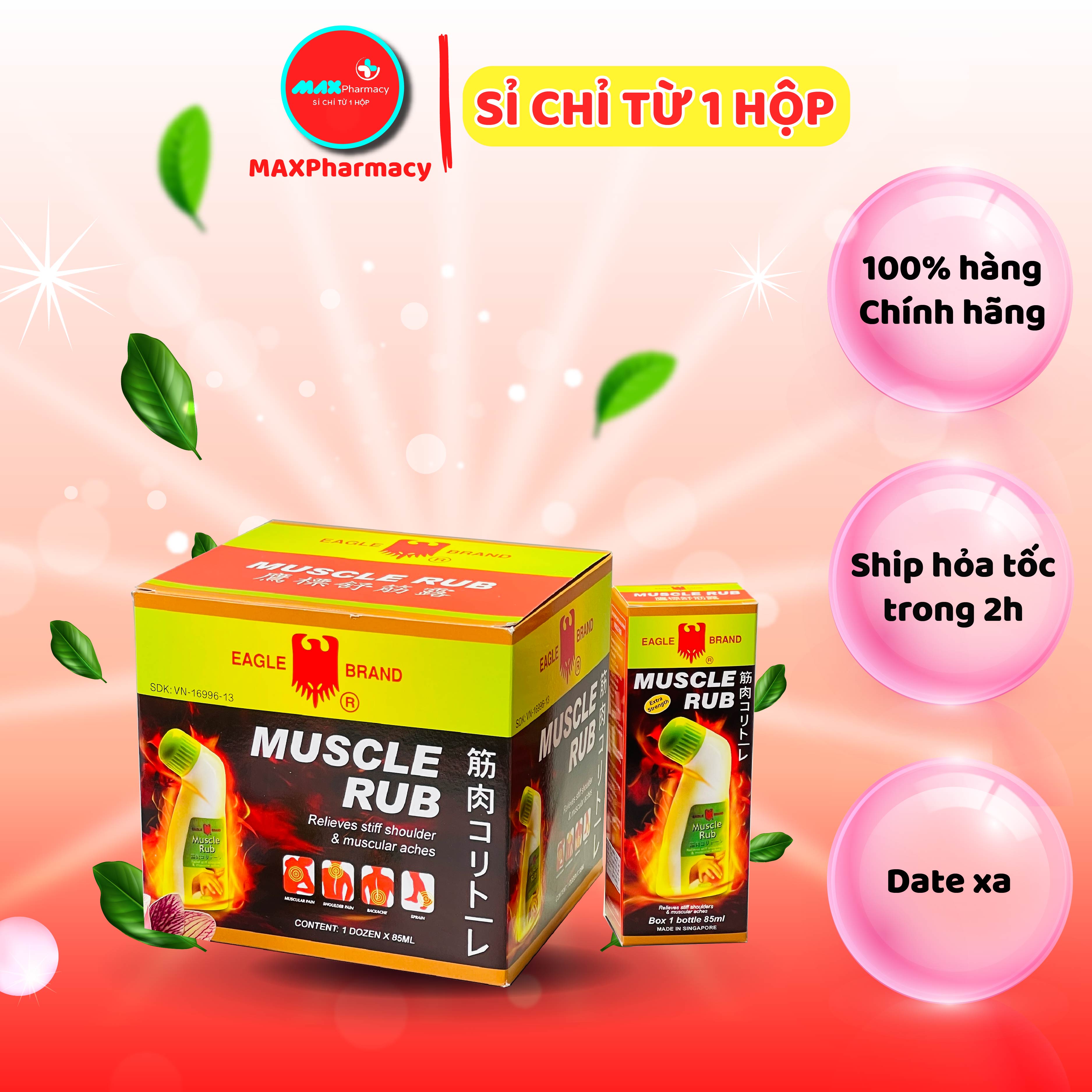Dầu nóng xoa bóp con ó dạng lăn eagle muscle rub 85ml - maxpharmacy