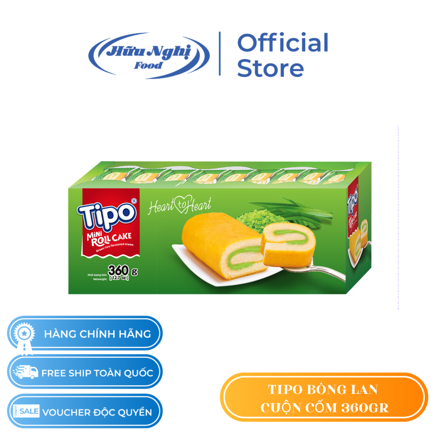 Bánh Bông Lan Cuộn Cốm 360g
