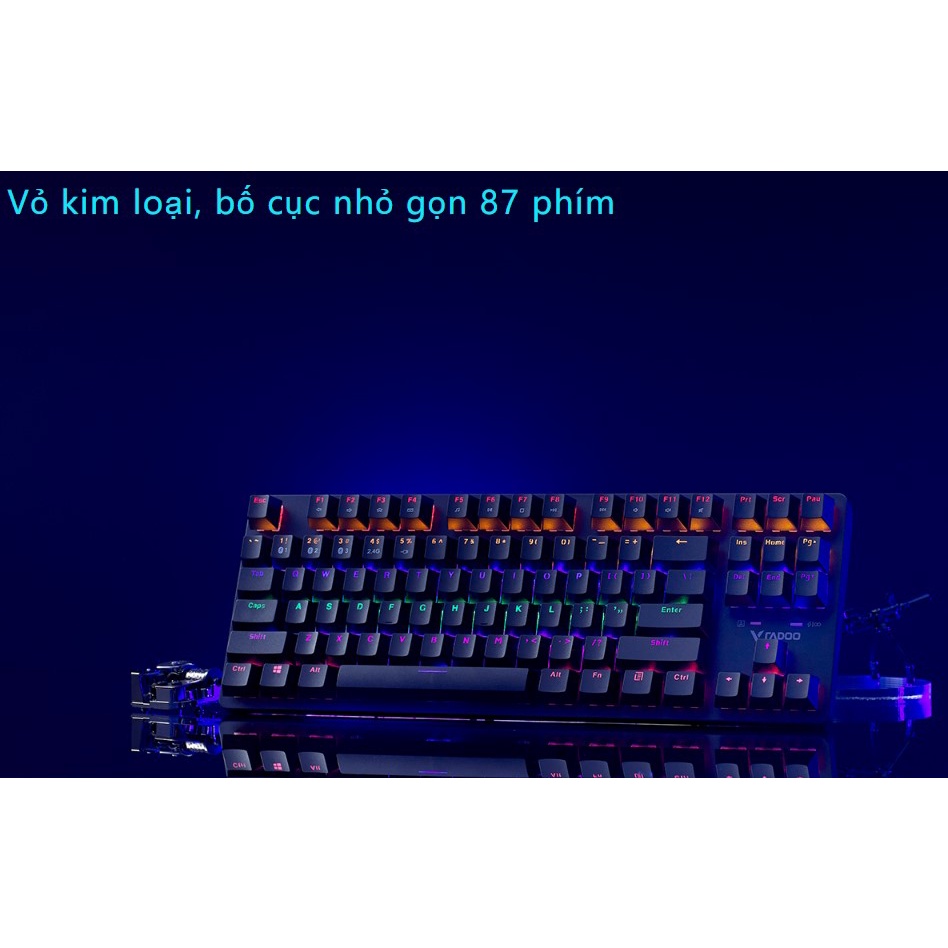 Bàn Phím Cơ Rapoo V500 Pro-87 Multimode, Bàn Phím Bluetooth Đa Kết Nối Bluetooth/Usb 2.4Hz/Có Dây Bexal Rp01