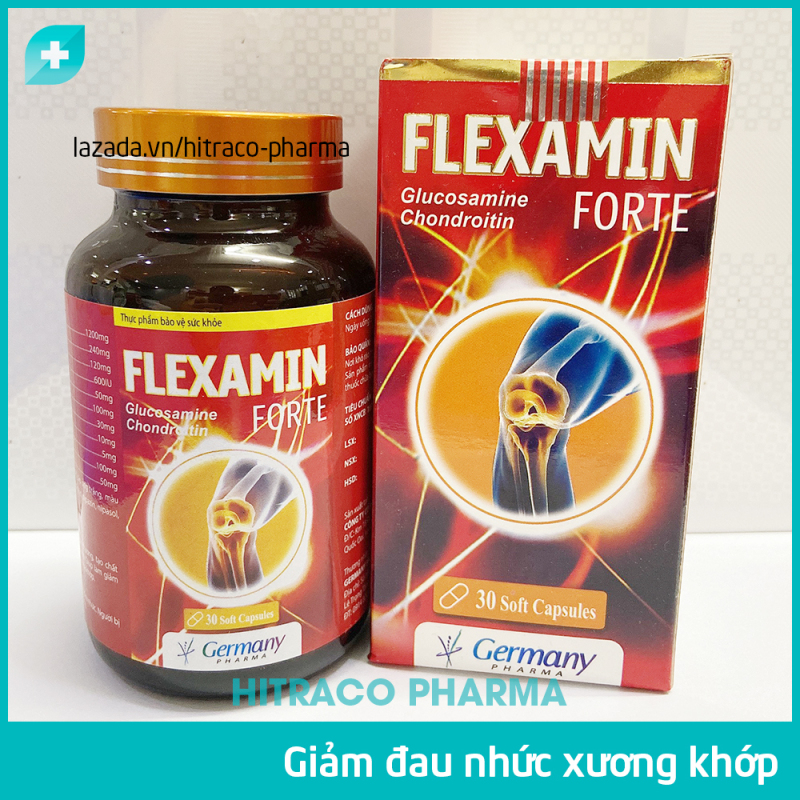 Viên xương khớp Glucosamine 1200mg Flexamin giảm đau nhức xương khớp, giảm thoái hóa khớp - Hộp 30 viên nang mềm