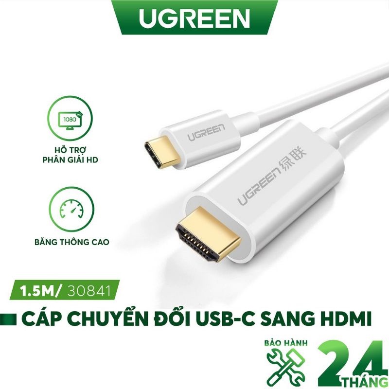 Cáp chuyển đổi usb type-c sang hdmi dài 1.5m ugreen 30841 mm121 hỗ trợ 3d,4k - hàng