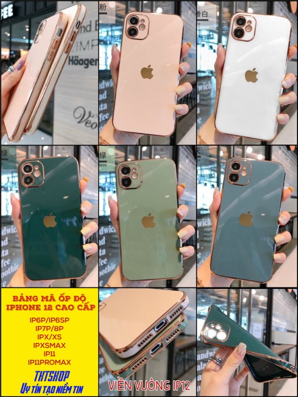 [ĐỘ iP12] Ốp lưng iphone 6  6S Plus, iPhone 7Plus, - iPhone 8Plus, iPhone X, XS, XS Max, 11 Pro,11 Pro Max, iPhone 11 Pro Max - Nhựa dẻo - Viền bóng- Thiết kế viền vuông giống iPhone 12