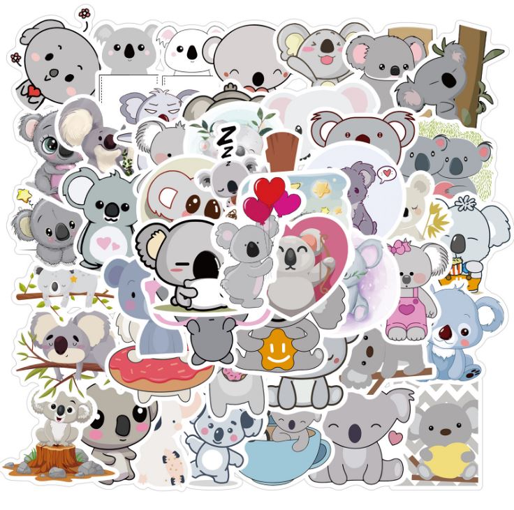 [HCM]Sticker KOALA nhựa PVC không thấm nước dán nón bảo hiểm laptop điện thoại Vali xe Cực COOL #154