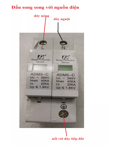 Bộ 2 Chống sét lan truyền 1 pha ADM5-2P 40KA