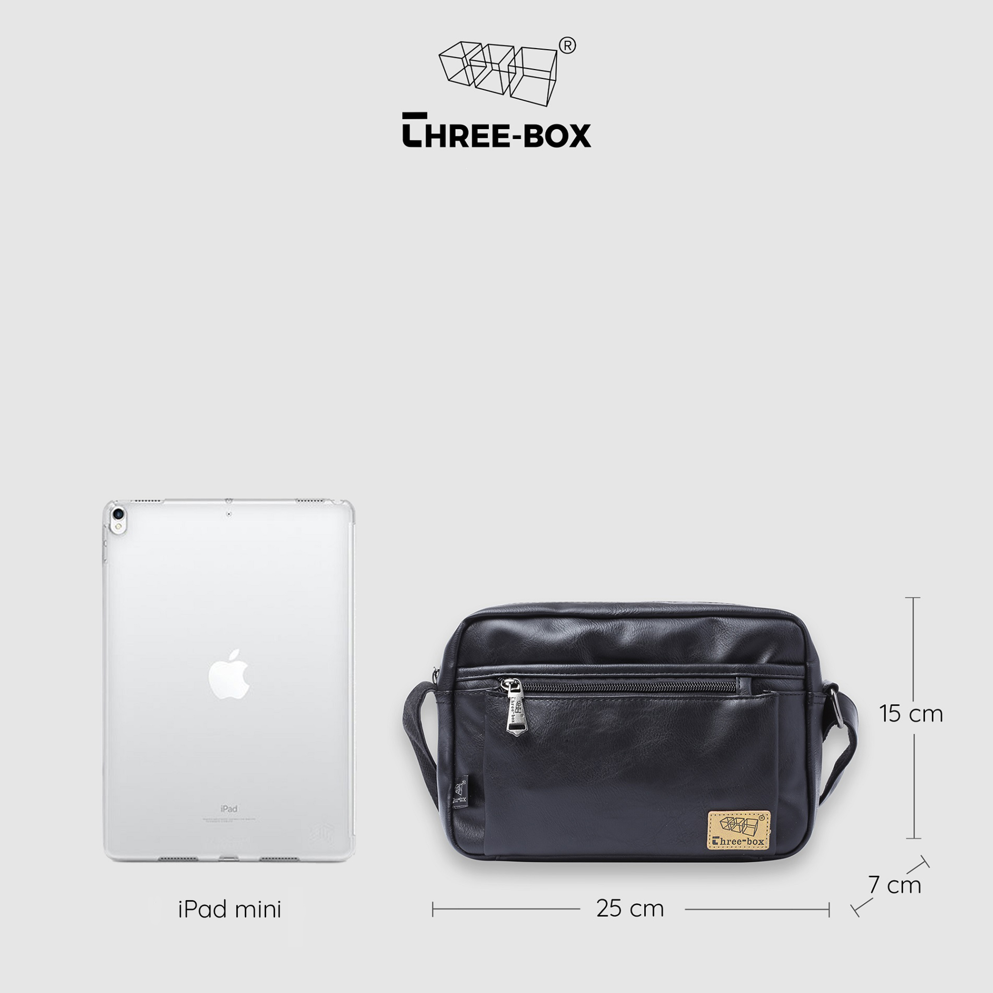 Túi da đeo chéo Three-Box chính hãng - MS6371