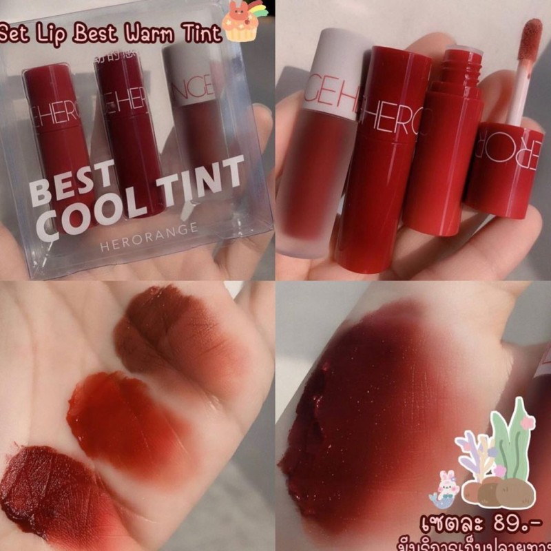 Set 3 Cây Son Kem Lì Heorange Best Cool & Warm Tint Nội Địa Trung giá rẻ