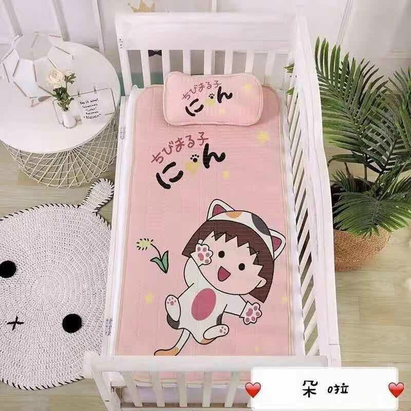 [FreeshipMAX] Chiếu lụa điều hoà trải giường kèm gối cho bé