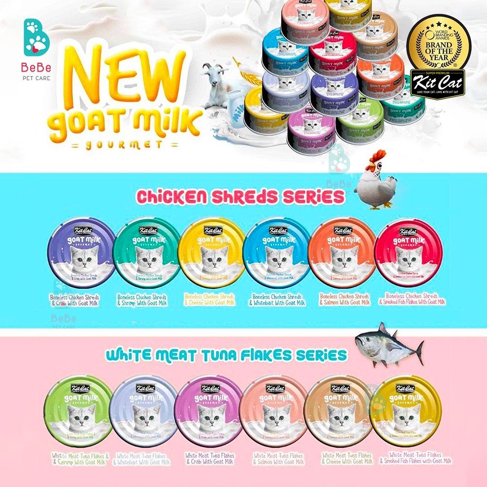 [Combo 10 - 12 Lon] Pate KITCAT SỮA DÊ Nhiều Vị Cho Mèo Mọi Lứa Tuổi