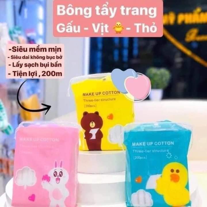 Bông tẩy trang gấu, vịt, thỏ