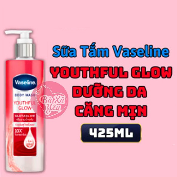 Sữa tắm vaseline body wash gluta glow 10x đỏ 425ml