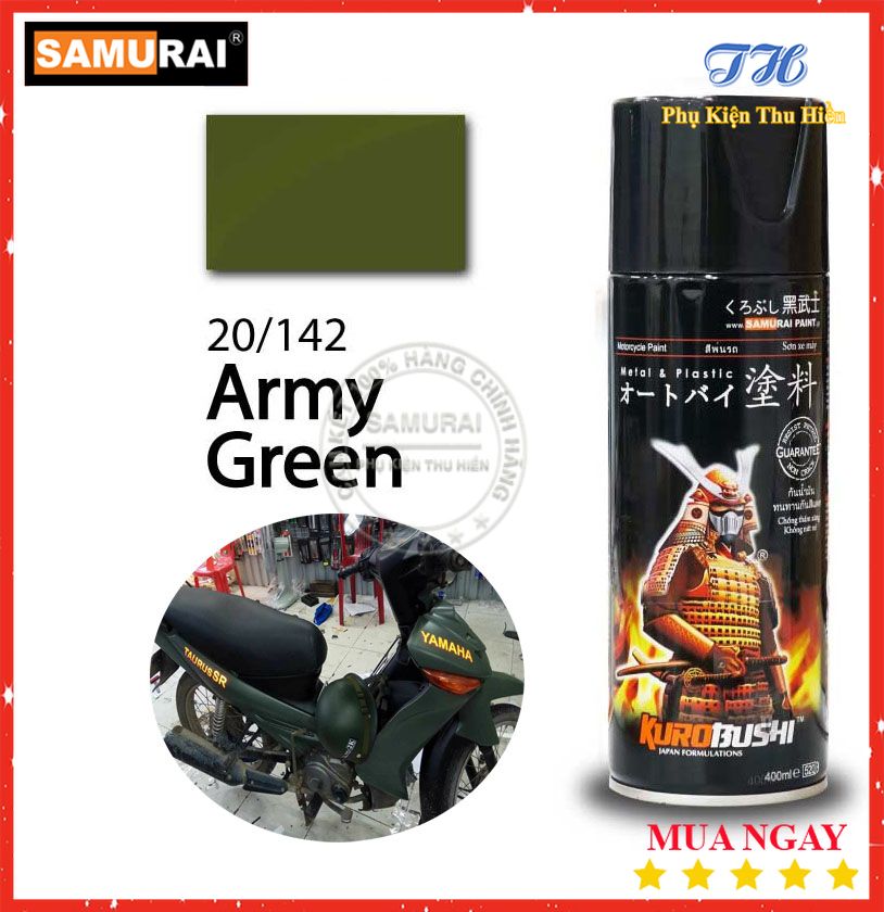 [HCM]Sơn Xịt Samurai Màu Xanh Quân Đội - Mã 20/142