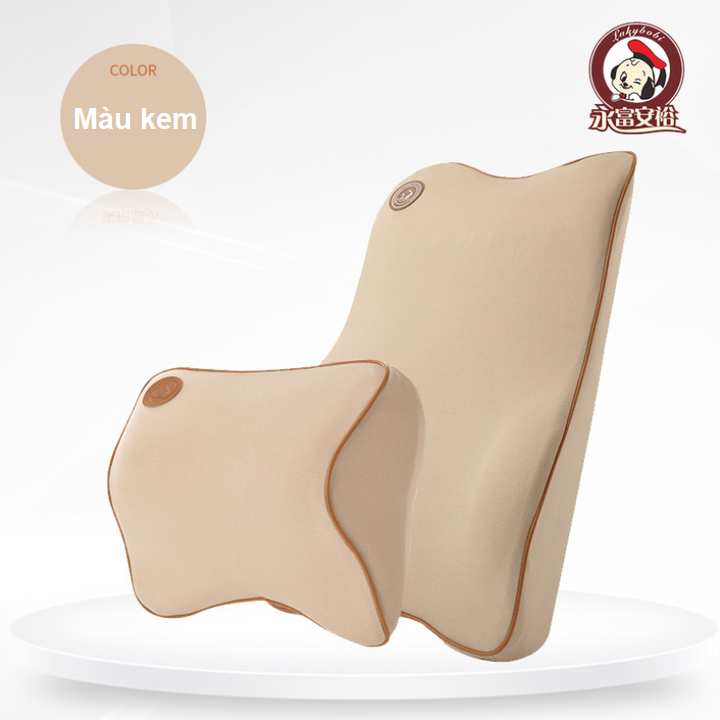 Bộ gối tựa cổ, lưng trên ô tô, xe hơi chất liệu cao su non hoạt tính cao cấp GE04
