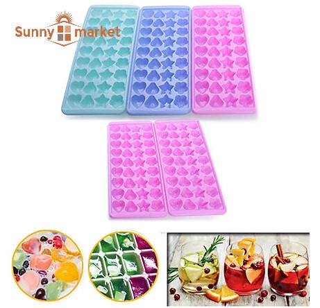 Bộ 5 khuôn làm thạch rau câu phô mai khay đá 36 viên