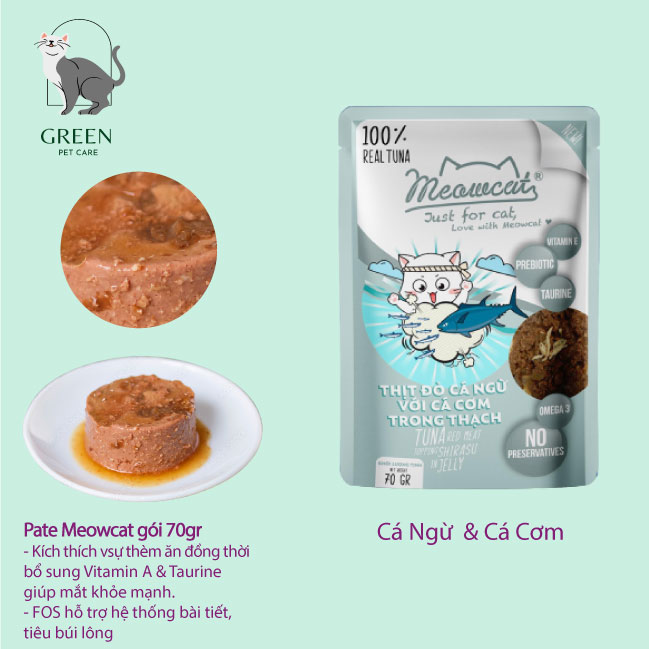 Pate Meowcat cho mèo đủ vị gói 70gr