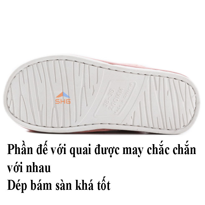 DÉP LÔNG ĐẾ CAO SU XOẮN SỌC CHÌM HÌNH THOI 3D CỰC SANG,QUAI MAY VÀO ĐẾ CHẮC CHẮN
