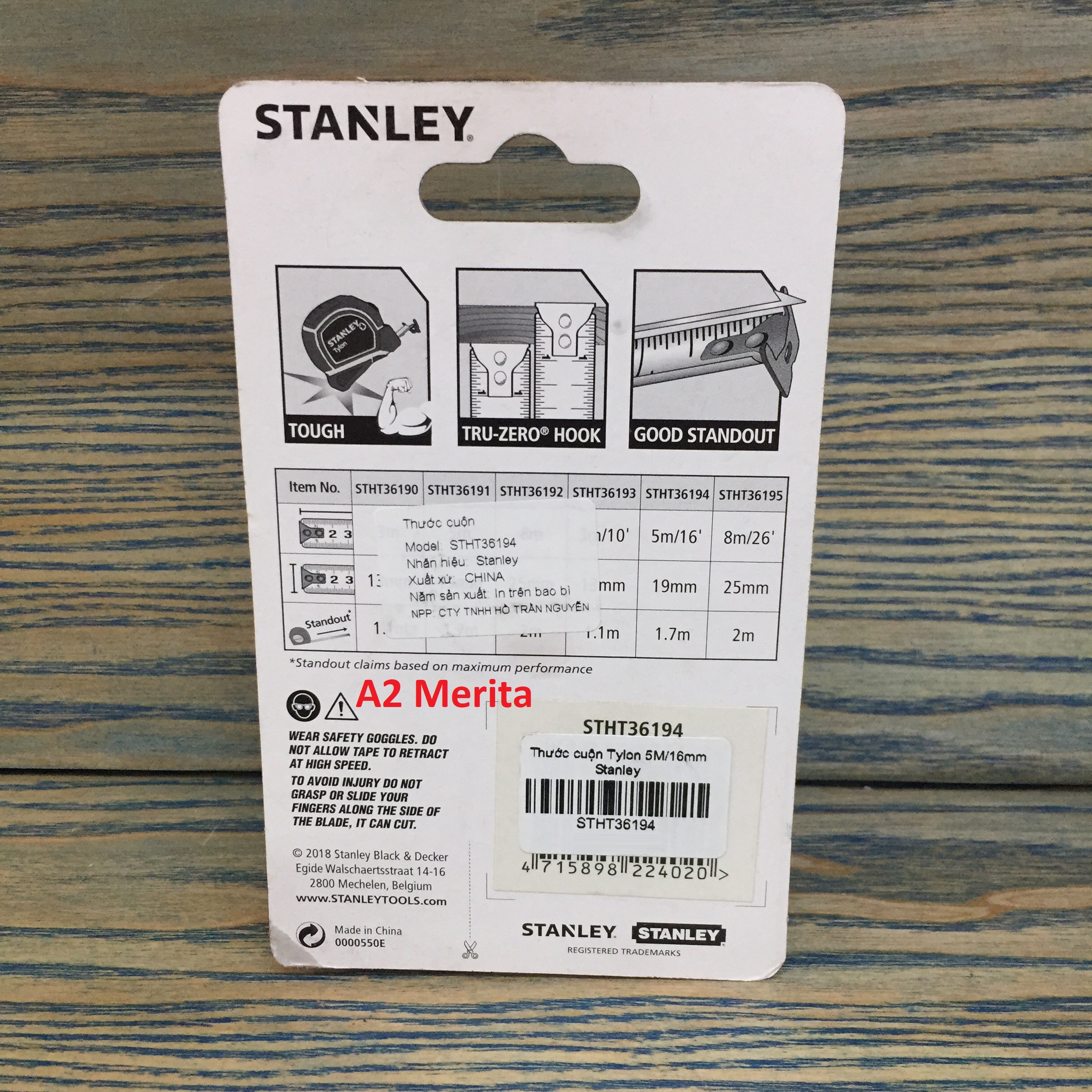 Thước cuộn Tylon 5M/16mm Stanley STHT36194