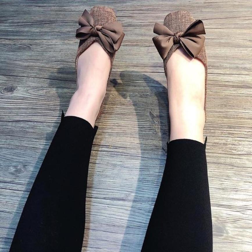 Giày bệt nữ, giày búp bê nữ vải màu nâu tây siêu đẹp giá rẻ