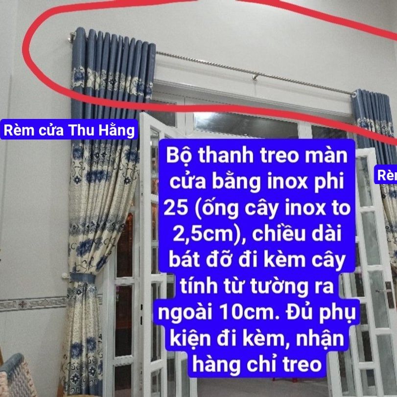 Cây Treo Rèm Cửa Bằng Inox Đủ Phụ Kiện Đi Kèm Cây Phi 25