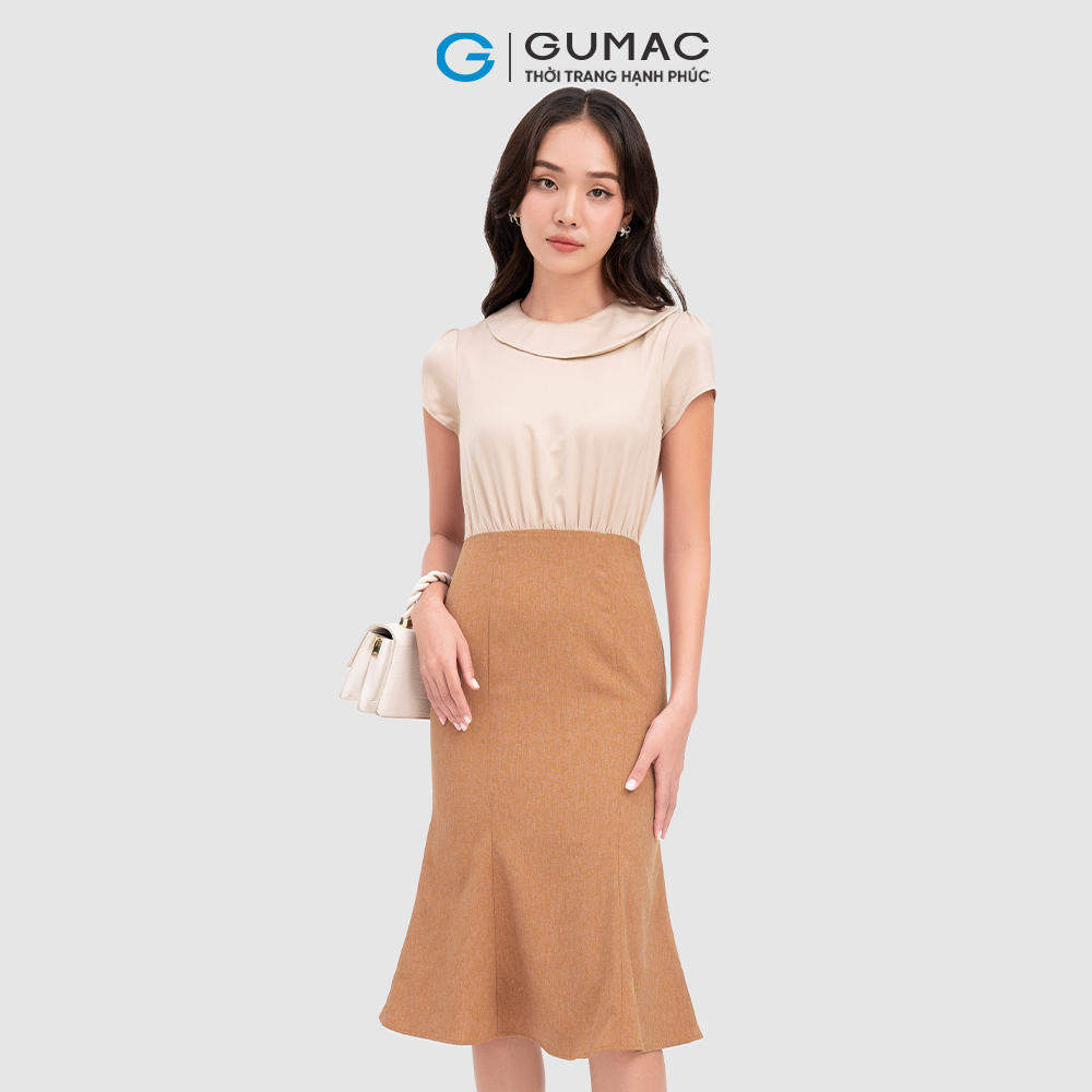 Đầm đuôi cá phối lụa thời trang GUMAC DC11070