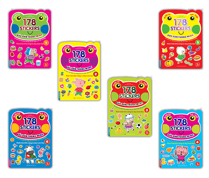 Combo 178 sticker - Bóc dán hình thông minh phát triển khả năng tư duy toán học IQ EQ CQ