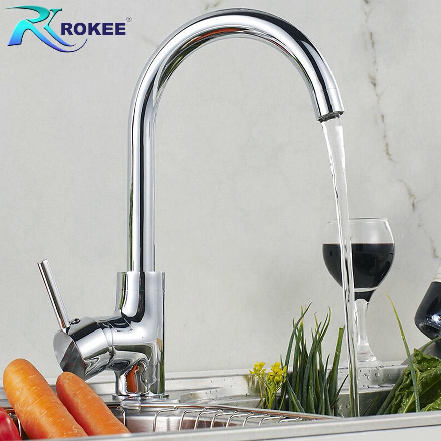 Vòi rửa chén nóng lạnh Rokee - DL121 (Trắng bạc)