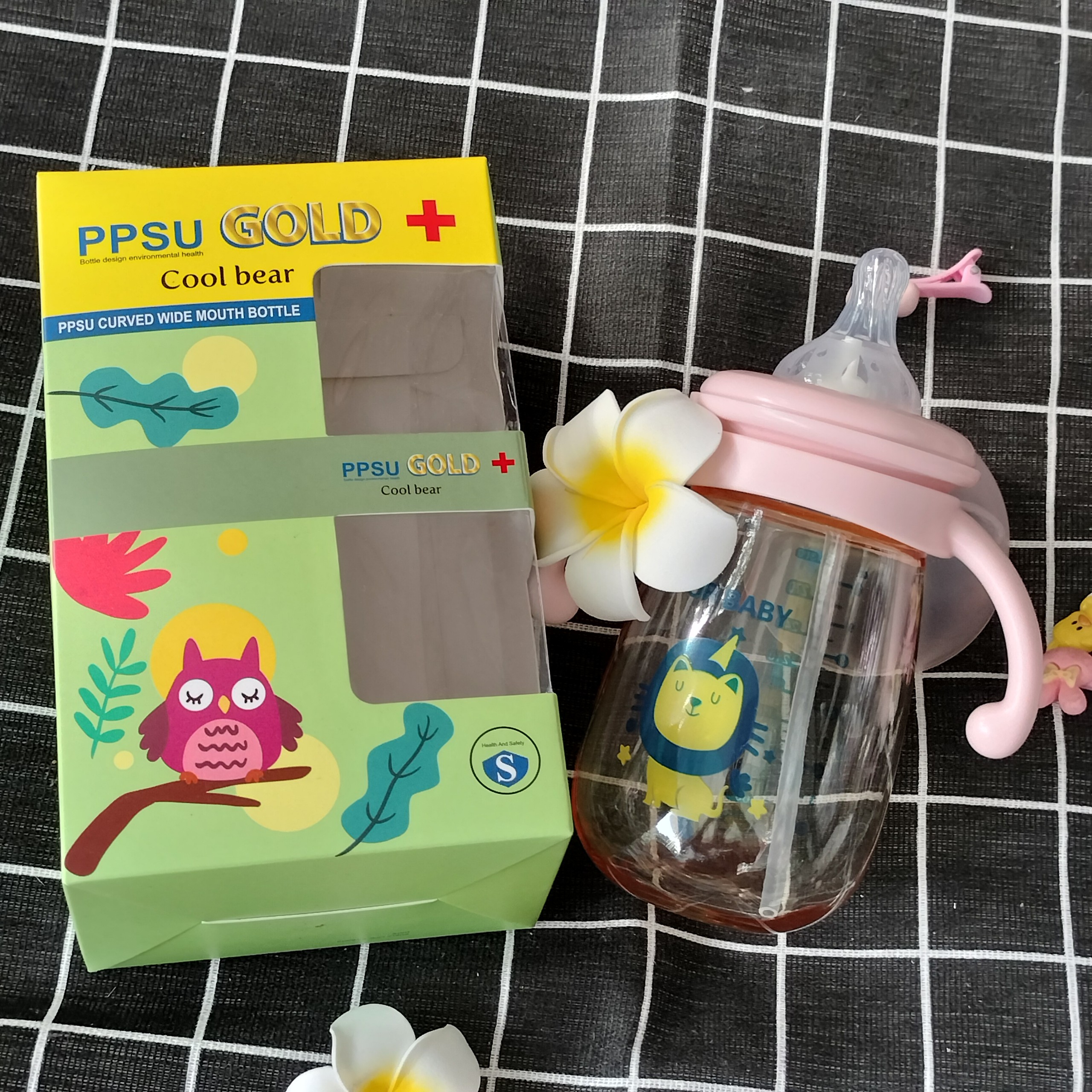 Bình sữa PPSU Gold Baby 300ml cổ rộng
