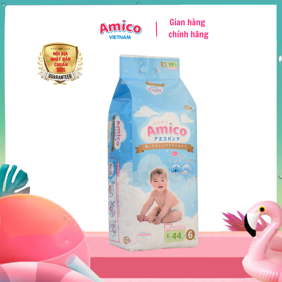 Bỉm quần Amico L44+6 miếng (dành cho bé 9 - 14kg)