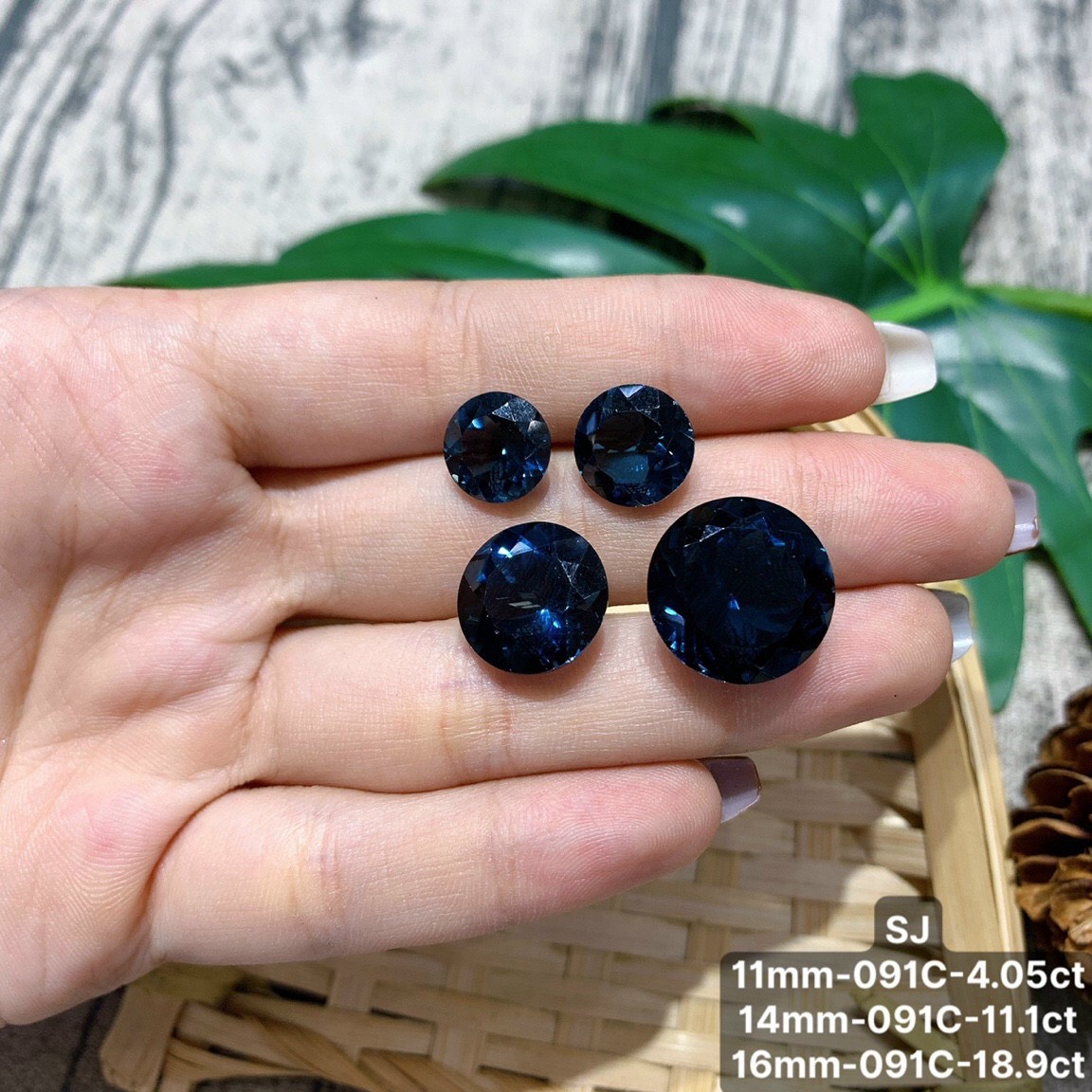 [HCM]Mặt Đá Topaz London Xanh Tròn Đủ Size