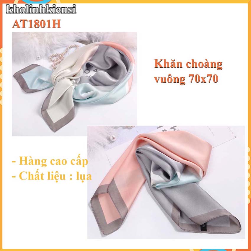 [HCM]Khăn choàng lụa vuông cao cấp at1801- Lụa-satin- khăn choàng cổ điệu đà cho phái nữ