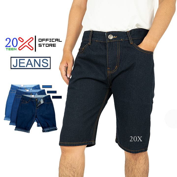 Quần short jean nam ngắn cao cấp big size chất bò kiểu trơn đơn giản