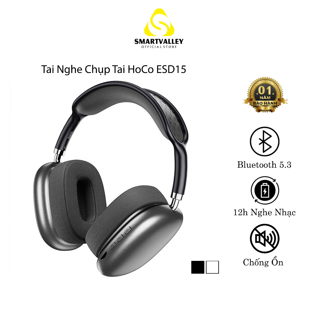 Tai Nghe Chụp Tai Hoco ESD15, Bluetooth V5.3, Chống Ồn, 12h Nghe Nhạc ...