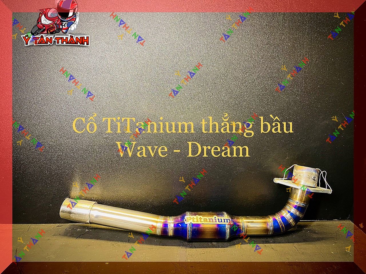 Cổ pô titan có bầu hơi thẳng xe wave,dream 100 MS 88