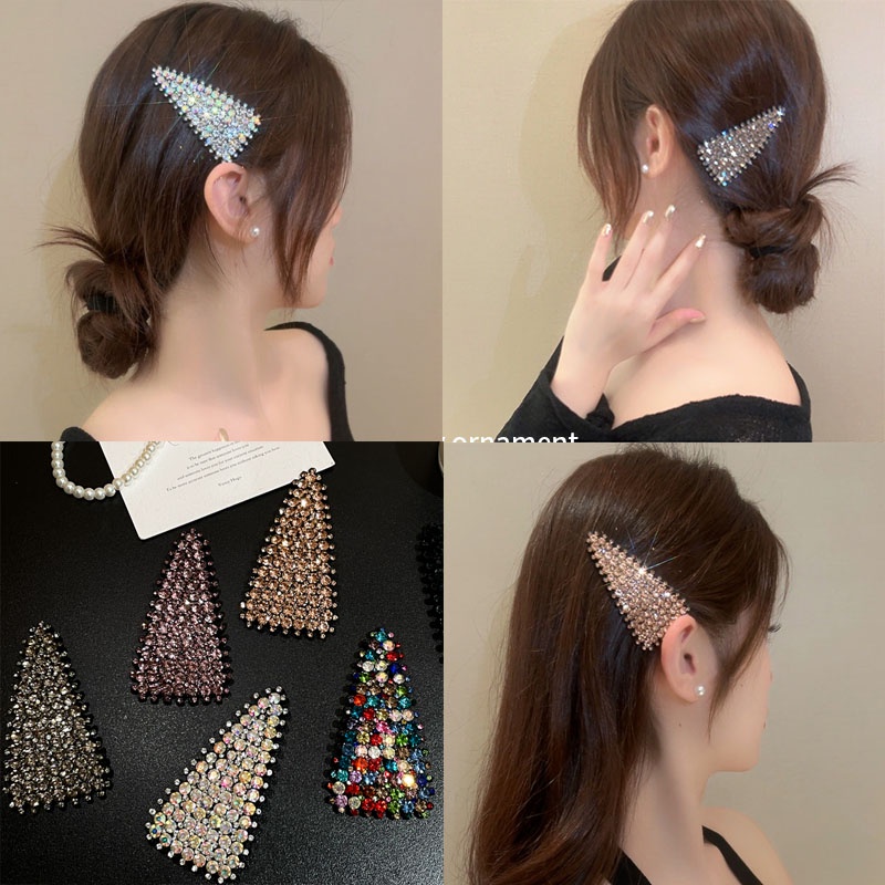 Set kẹp tóc đính đá lấp lánh phong cách Hàn Quốc