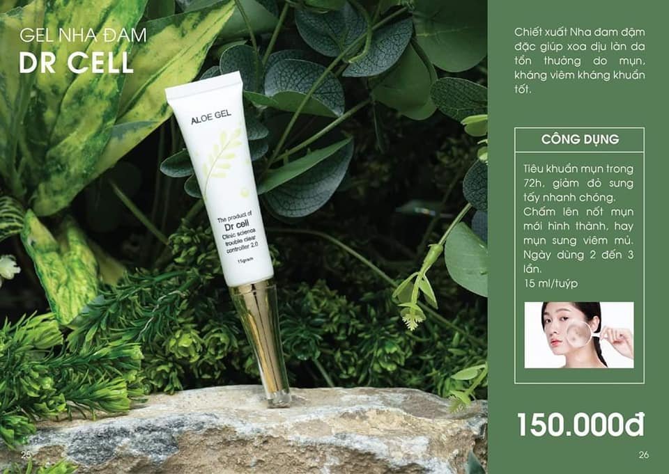 Gel Nha Đam Chấm Mụn Dr Cell 15ml giảm mụn gom còi mụn nhanh chóng