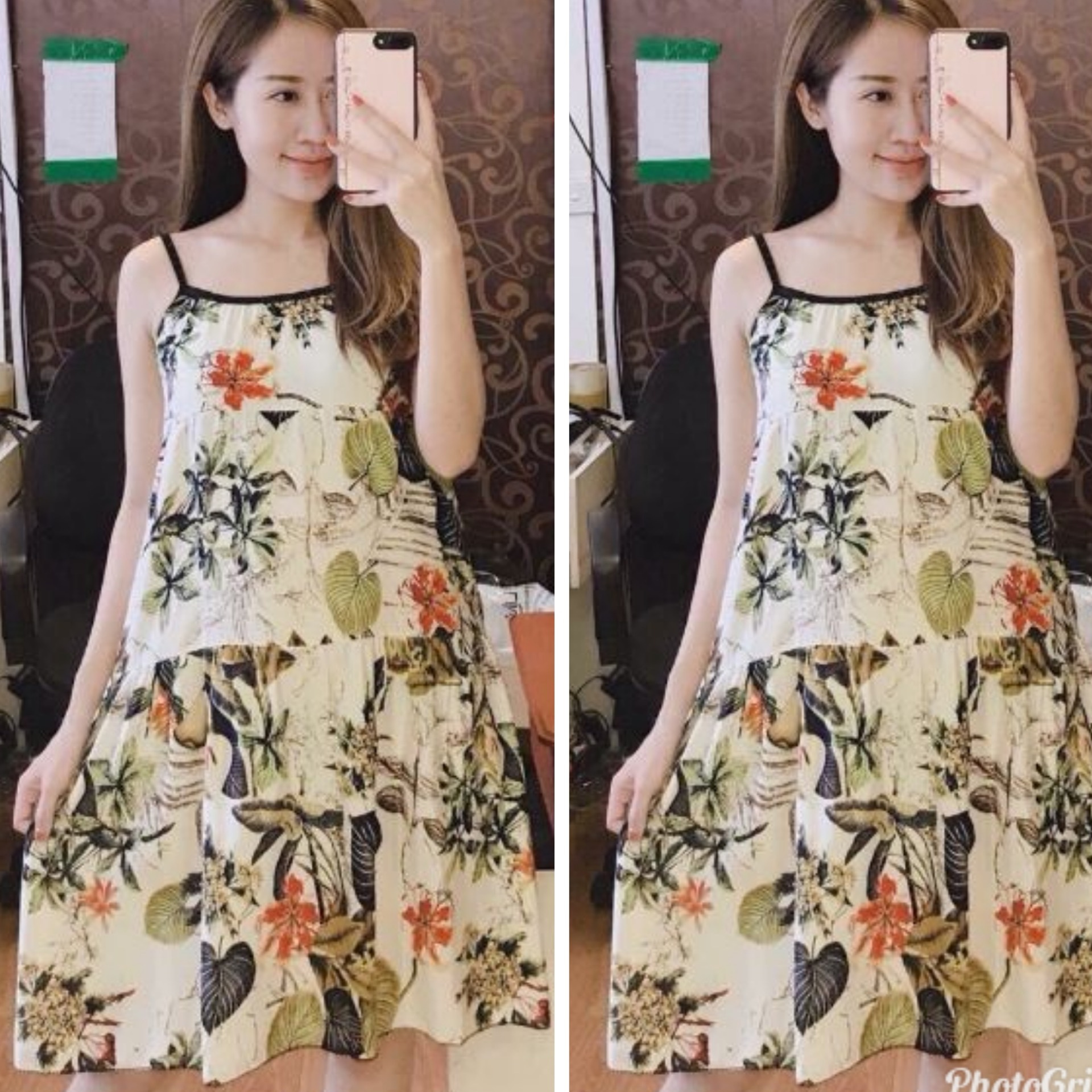 Váy lanh 2 dây chất mát-đầm bầu giá rẻ