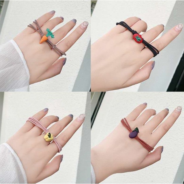 DÂY CỘT TÓC HOA QUẢ - BỘ 05 THUN