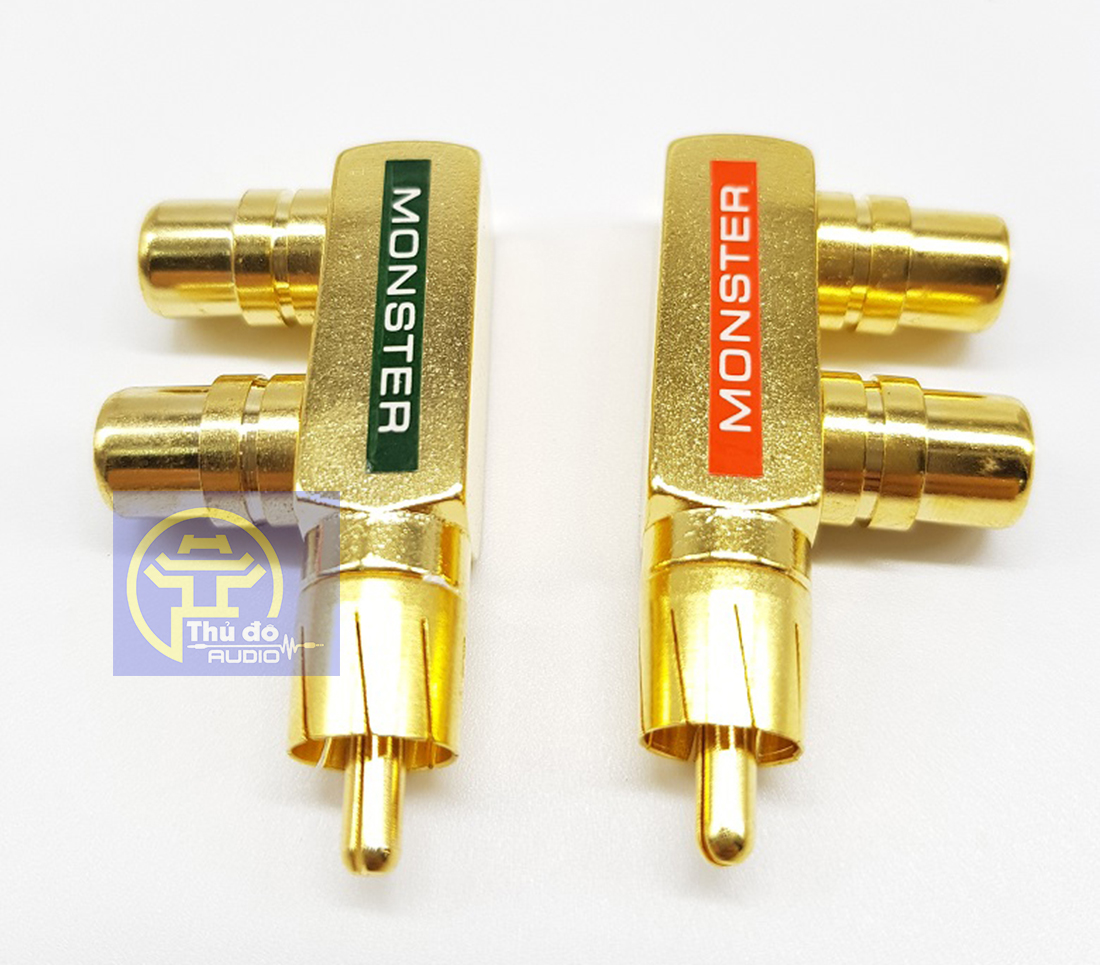 Jack chia AV (RCA) 1 ra 2 Monster (chân vuông)