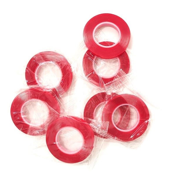 Băng keo cuộn đỏ 2 mặt (1cmx10m) dùng dán móng nailbox, dán móng mẫu