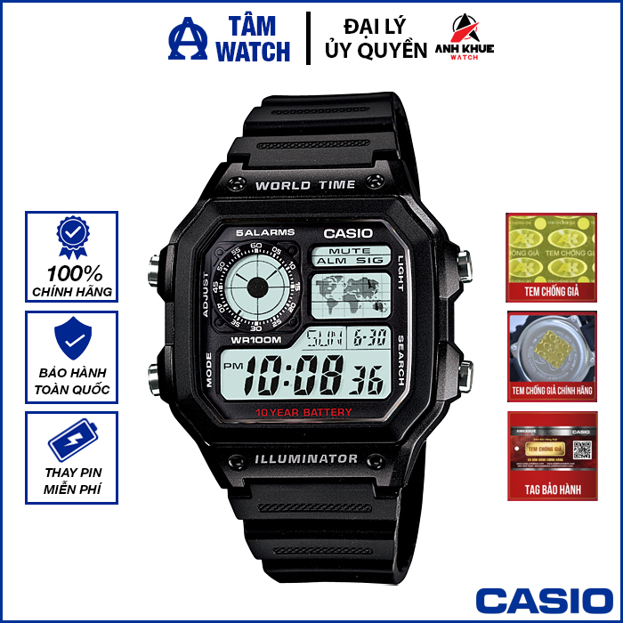 Đồng hồ nam Casio Standard chính hãng Anh Khuê AE-1200 Series (42mm)